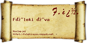 Füleki Éva névjegykártya